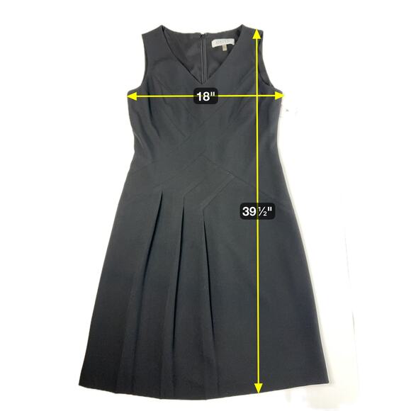 NWT Kasper Black Sleeveless V-Neck A-Line Pleated Dress Workwear Womens Size 6 - Picture 12 of 12